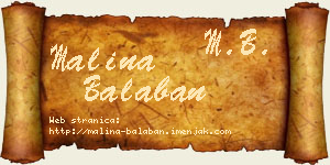 Malina Balaban vizit kartica